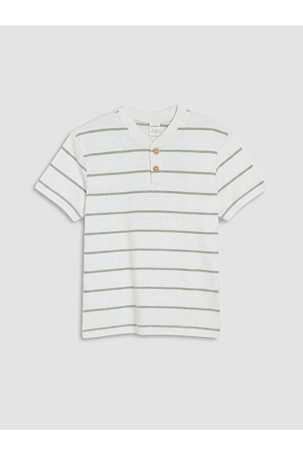 Lcw Kidsv Collar Striped Boys' T-Shirt