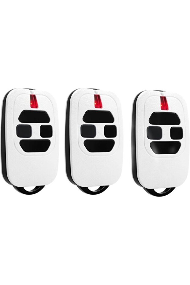 A set of 3 remote controls, 433.92MHz, compatible with GTI2/4 and GT2/4 garage door remote controls (white).