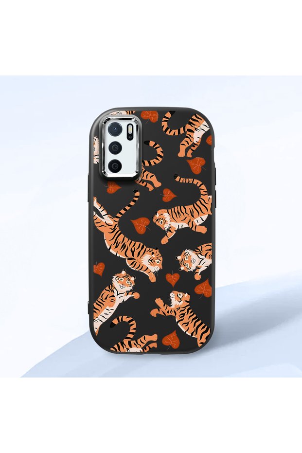 Oppo A55 4g Compatible Shock-Absorbing Camera Protected Black Silicone Case
