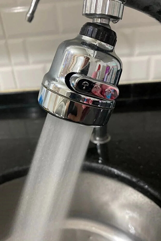 Chrome 3 Function Kitchen Sink Head 360 Degree Swivel Faucet Spout