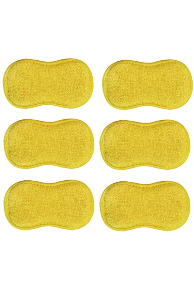6 microfiber yellow dishwashing sponges