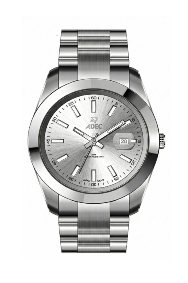 Ag24102-1 Steel Case Cord Calendar Japanese 3 Atm Water Resistant Metallic Color Men's Wristwatch