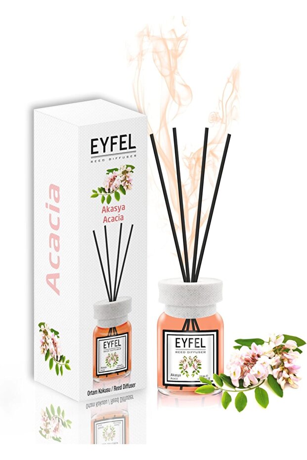 Acacia Reed Diffuser 120ml | Floral Room Fragrance with 6 Bamboo Sticks | Long Lasting Home Scent