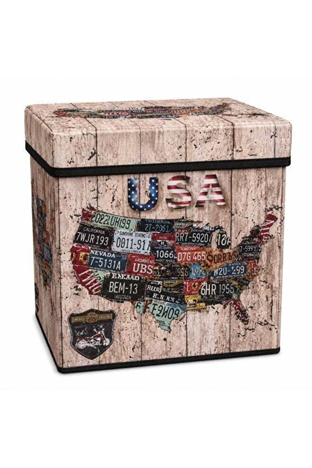 Foldable Storage Stool Box with Lid, Multipurpose Organizer Seat for Home, Kids Room & Living Room