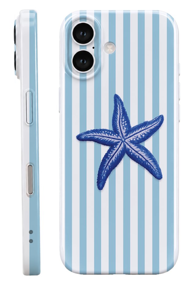 iPhone 17 Deniz Yıldızı Protect Slim Glossy Full Cover Print Camera Protected Phone Case