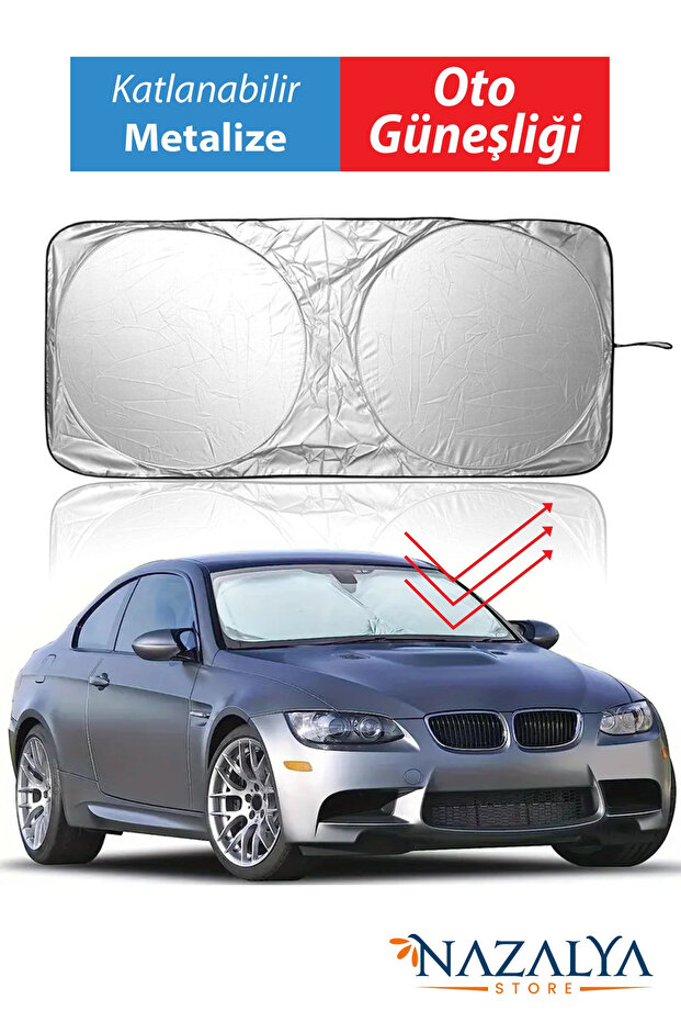 Folding Car Front Windshield Sunshade Metalized Heat Insulated Summer Cover 150X70Cm Automobile Accessory