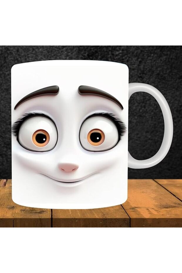 كوب ثلاثي الأبعاد بتصميم وجه مبتكر - كوب برسومات كرتونية مضحكة - كوب قهوة سعة 11 أونصة - هدية رائعة للعطلات وأعياد الميلاد