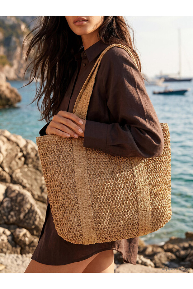 Trendlucky Women's Straw Beach Bag with a Difference