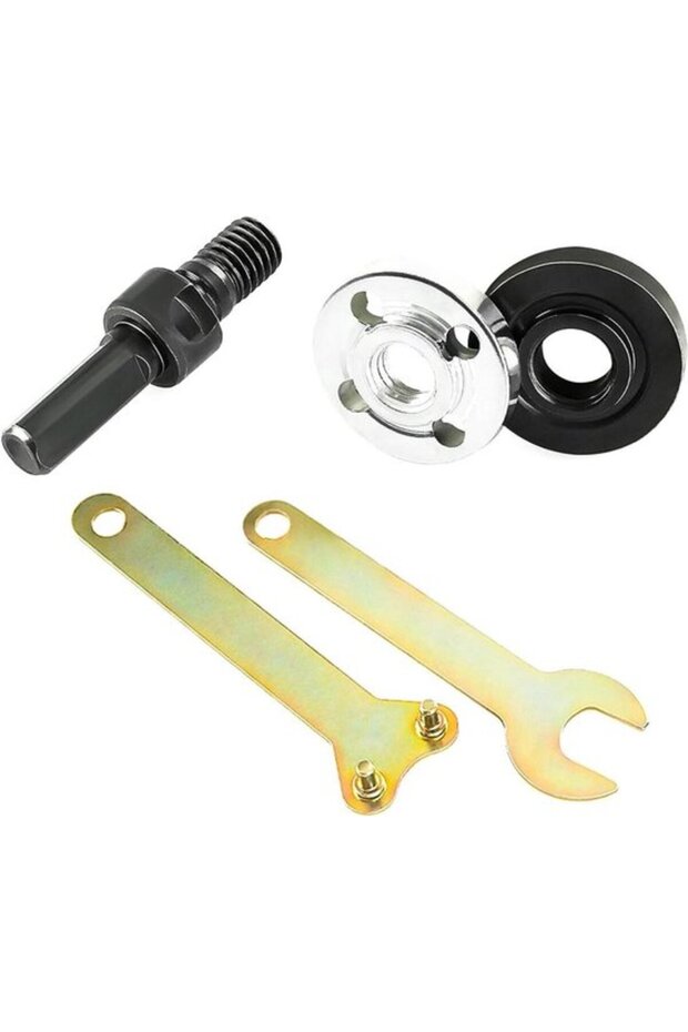 Drill/angle grinder connector set.