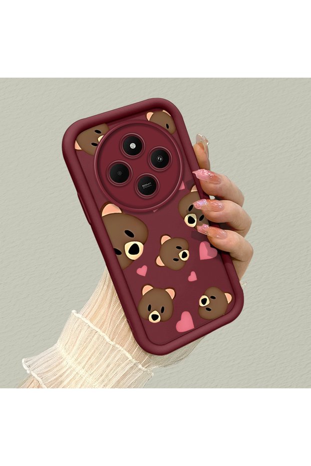 Redmi 14C 4G/5G Compatible Fashionable Character Bear Themed Case, Scratch-Resistant