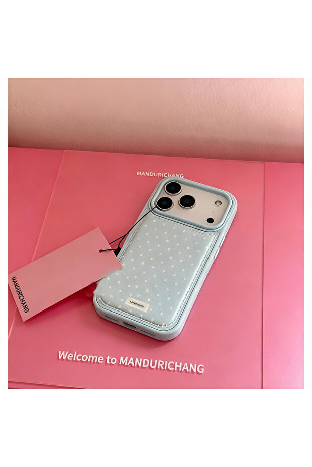 iPhone 16 B Pink Blue Aesthetic Retro Polka Dot Pattern Phone Case for iPhone 17 Air 13 14 15 16 12