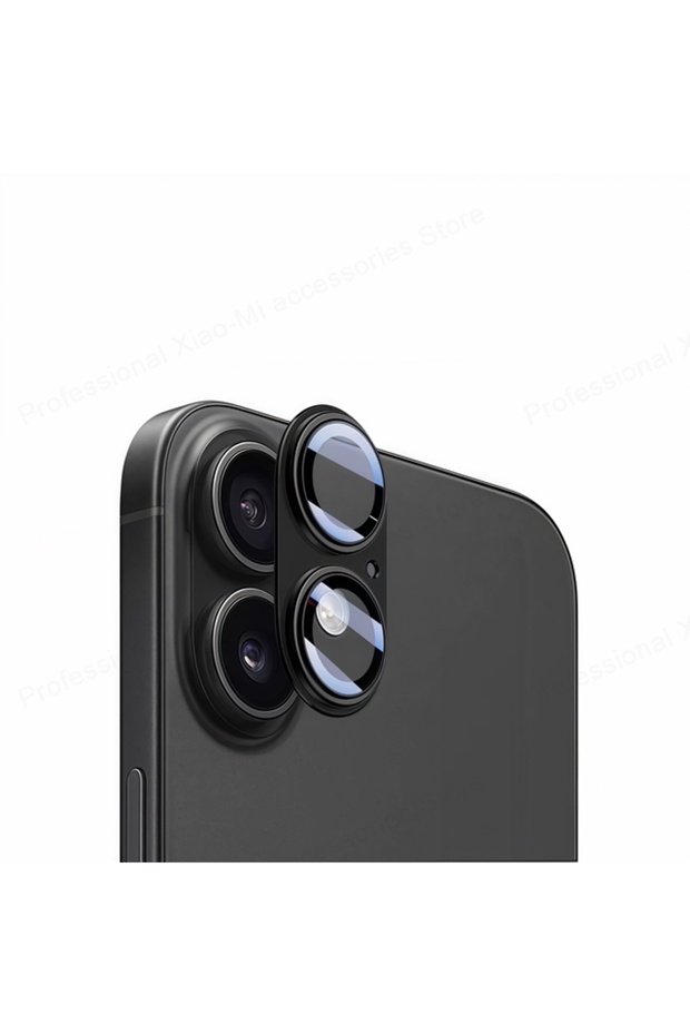 For iP 16 16Plus Black 1Pc Metal Ring Camera Tempered Glass For IPhone 16Plus 16+ Rear Film Ziai 17