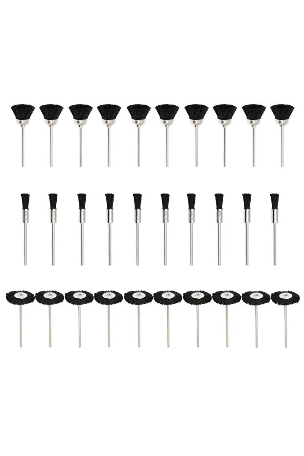 Style 2 30PCS Soft Nylon Bristle Brushes Cup Wire Brush Set Cleaning Polishing Accessories 2.35mm Sh