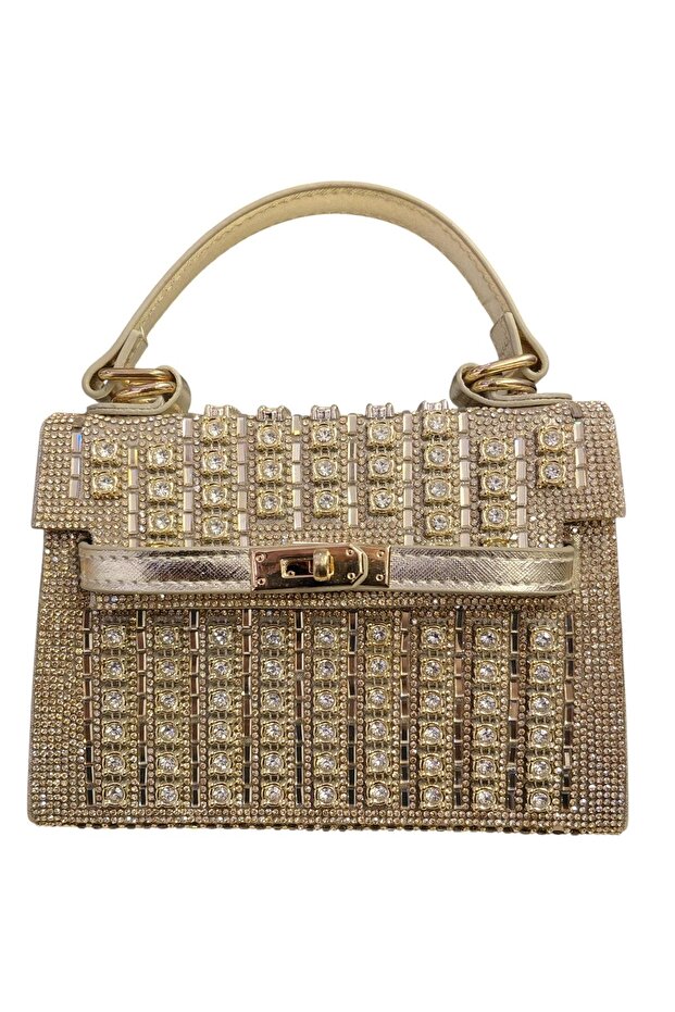 25Yg585 Imported Stone Evening Dress Bag