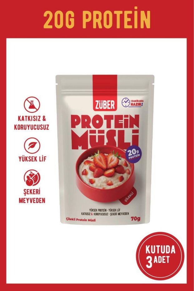 Strawberry Oat Protein Muesli (20g Protein) 70g X 3 Pieces