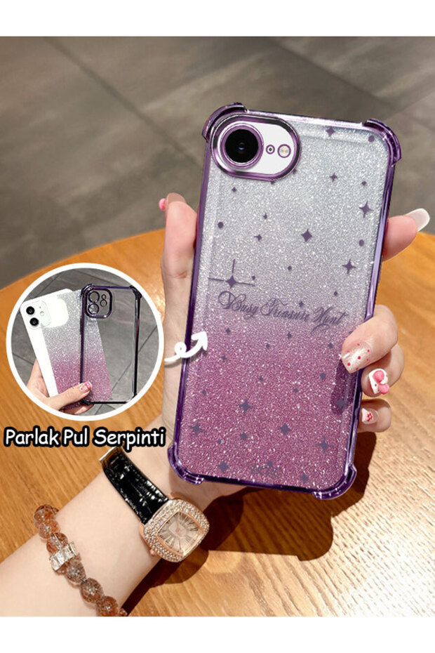 iPhone 16E/17E Max Compatible Transparent Four-Corner Silicone Coated Glossy Edge Case