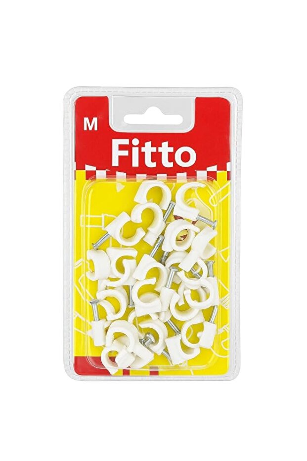 Fitto WhitePlastic Cable Wire Clip - 12 Pack
