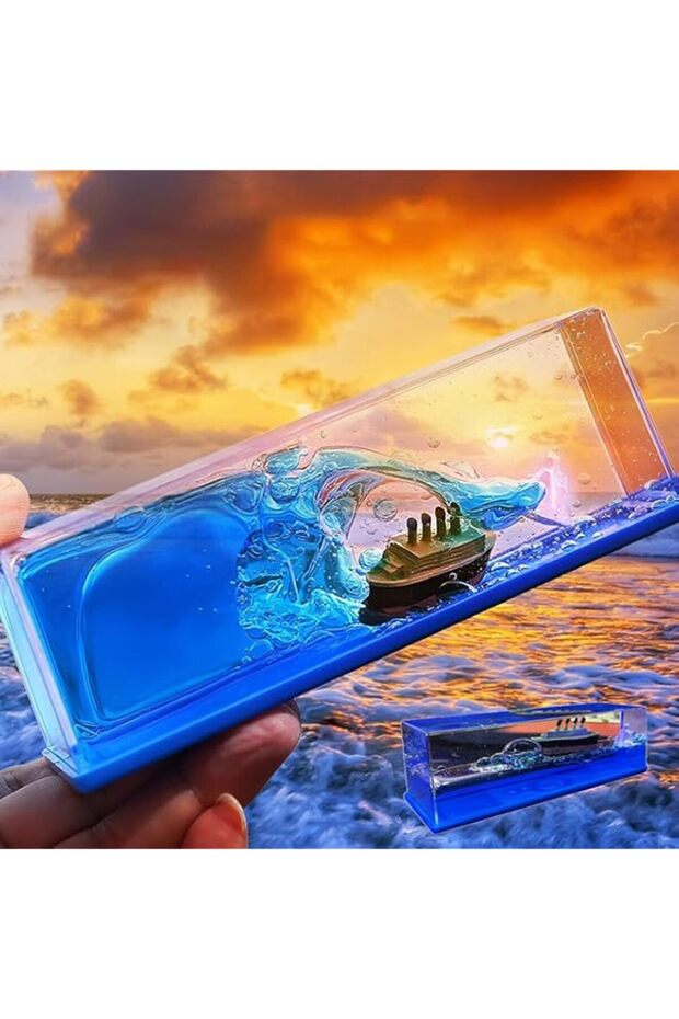 Ptaexcel Unsinkable Boat In A Box, Cruise Toy, Fluid Drift Bottle, Model Decoration