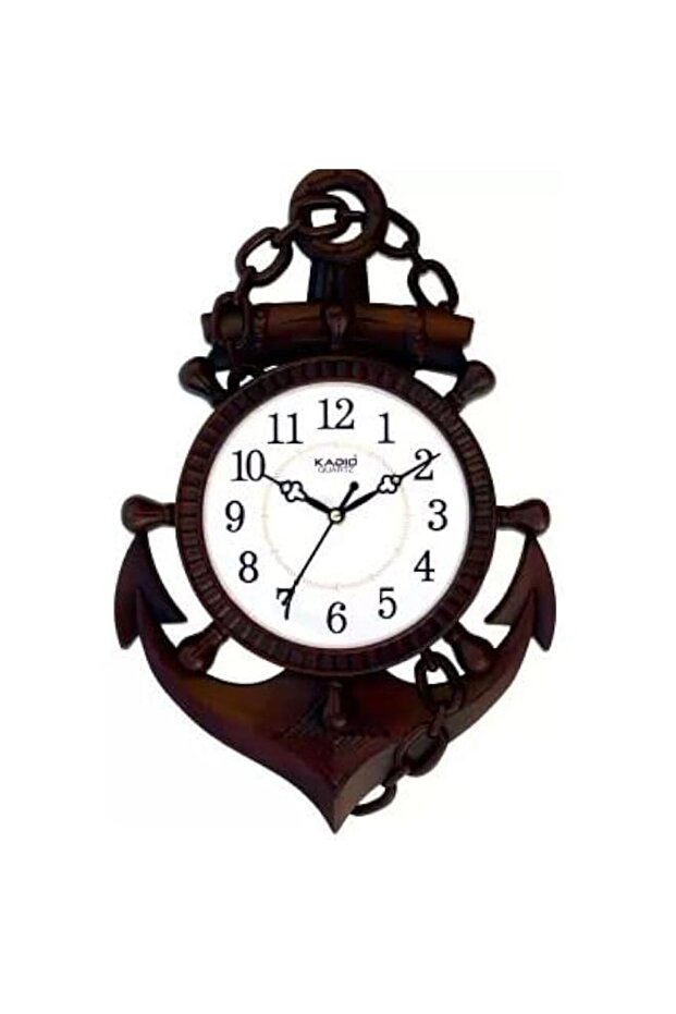 Kadio Analog 39 cm X 26 cm Wall Clock (Black, with Glass, Standard)