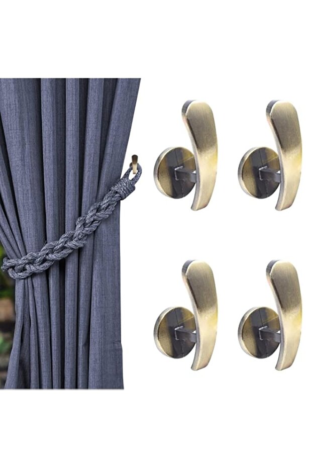 Bukela 4PC Bronze Curtain Tieback Hooks Wall Mounted Decorative Drapery Holdbacks with Screws