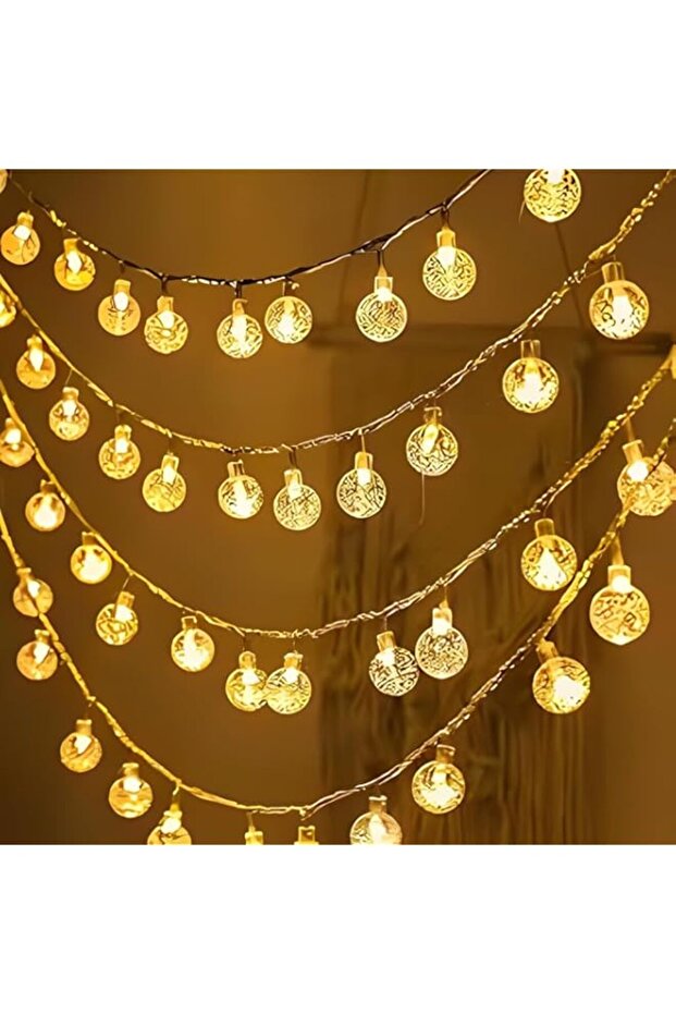 3M Ramadan Bubble Ball String Lights – 20 LED Warm White Battery-Powered Decor | Festive Globe Fairy Lights for Eid Mubarak, Home, Majlis & Party Celebrations (3-Meter / 20 LEDs)
