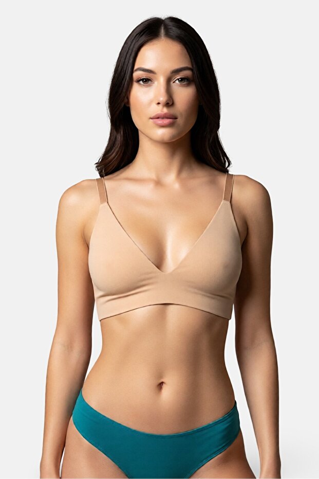Women 3 Pieces Plain Padded Bra, Multicolor