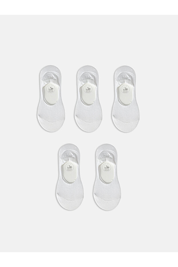 Two Mt Shop Quality Lcw Dream Ecru Plain 5-Piece Pack Women's Ballerina Socks