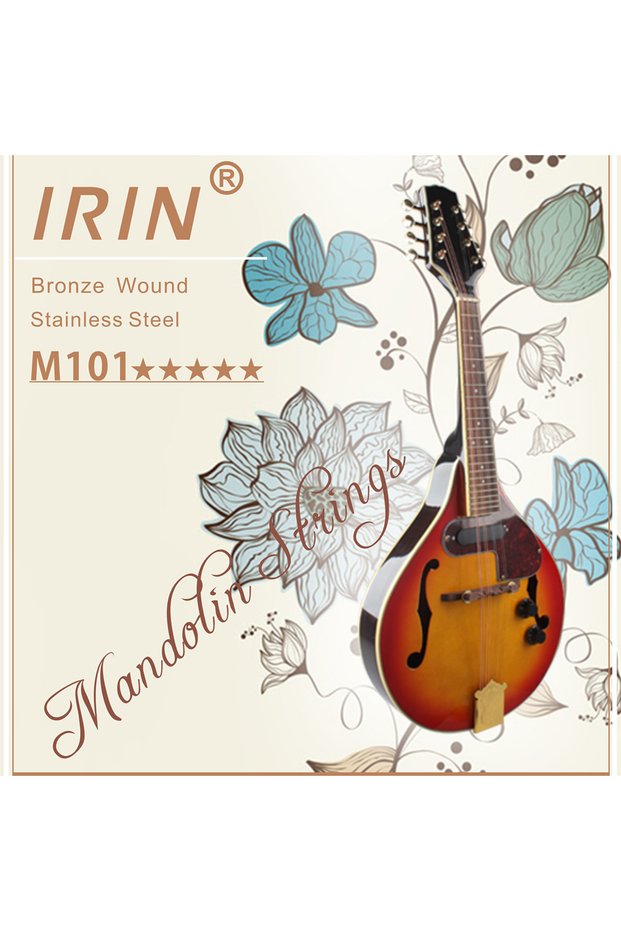 M101 IRIN 8pcs Mandolin Strings Set Plated Steel Silver-Plated Copper Alloy Wound Mandolin Parts Str