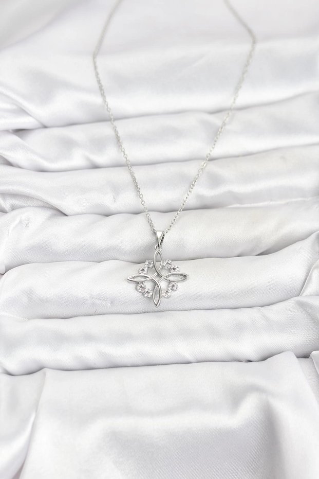316L Steel Chain Silver Color Infinity Model Zircon Stone Women's Necklace