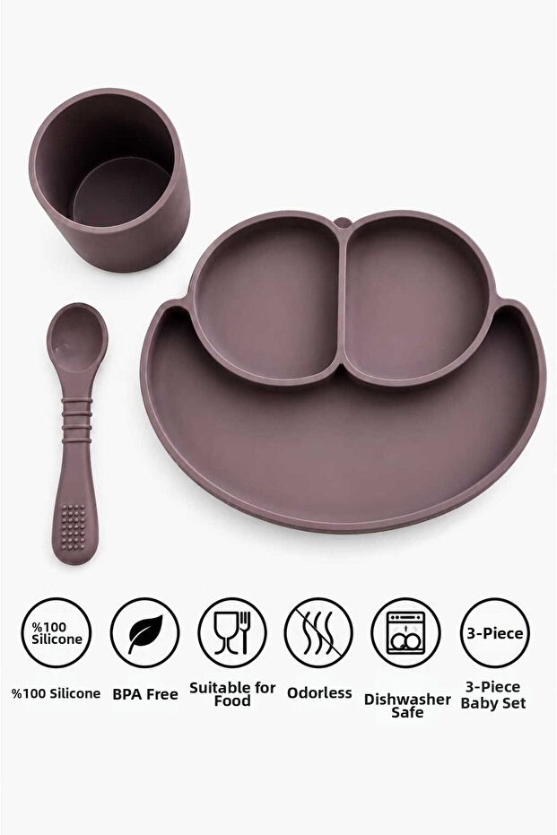 Vacuum-Based Silicone Food Set – Non-Slip & Safe Feeding