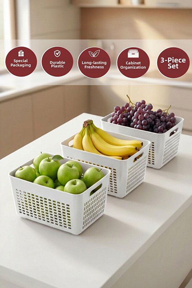Lavin 3 Pieces Small Size Kitchen, Bathroom and Cabinet Organizer