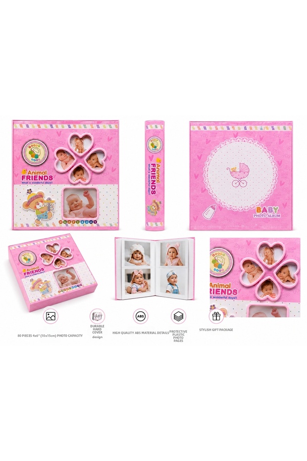 Pink Album with Heart and Square Figures