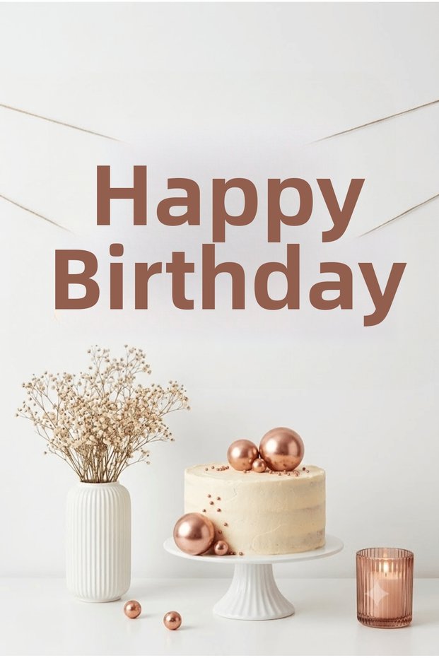 Rose Gold Happy Birthday Banner 110X20 cm Calligraphic Birthday Party Ornament Hanging Lettering Decoration