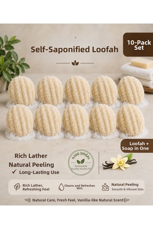 Set of 10 Vanilla + Cashmere - Self-Soaping Pumpkin Fiber