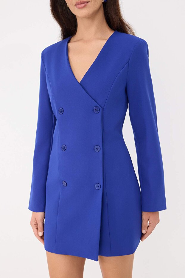 Saks Kısa / Mini Dokuma Ceket Elbise TWOSS26EL00143 - 3