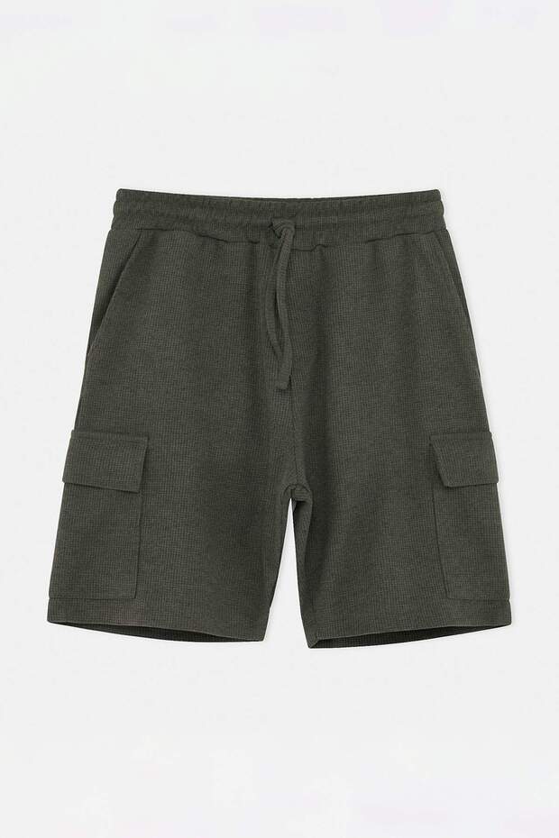Haki Regular Kargo Cepli Dokulu Şort & Bermuda TMNSS26SR00021 - 4