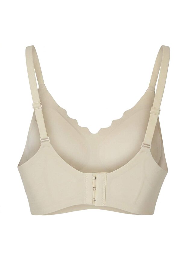 Ekru Micro Çizgili Kaplı Bralette Örme Sütyen THMSS26SU00021 - 6