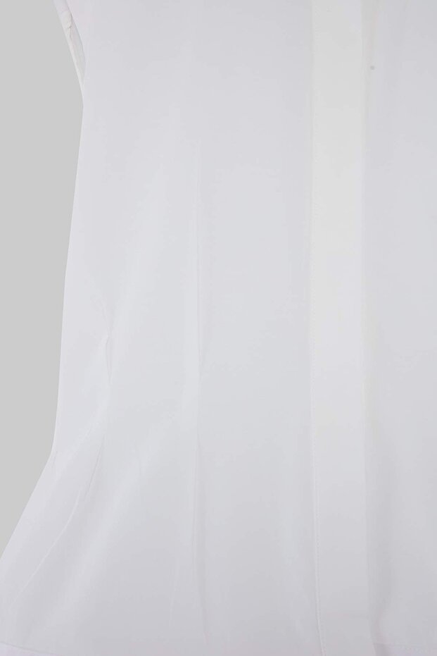 Beyaz Fitted Belden Oturan Gömlek TWOSS26GO00222 - 6