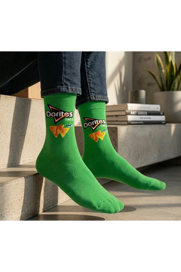 Chips Patterned Colorful Unisex Socks