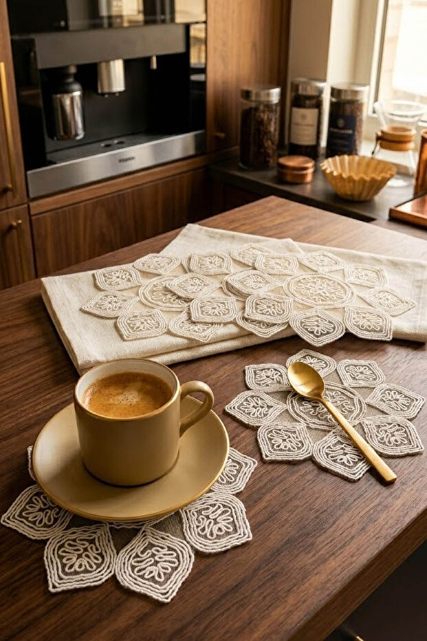 Presentation Napkin, Cocktail Napkin, Coffee Side Presentation Holder, Cup Pad 6 Pieces Presentation Napkin