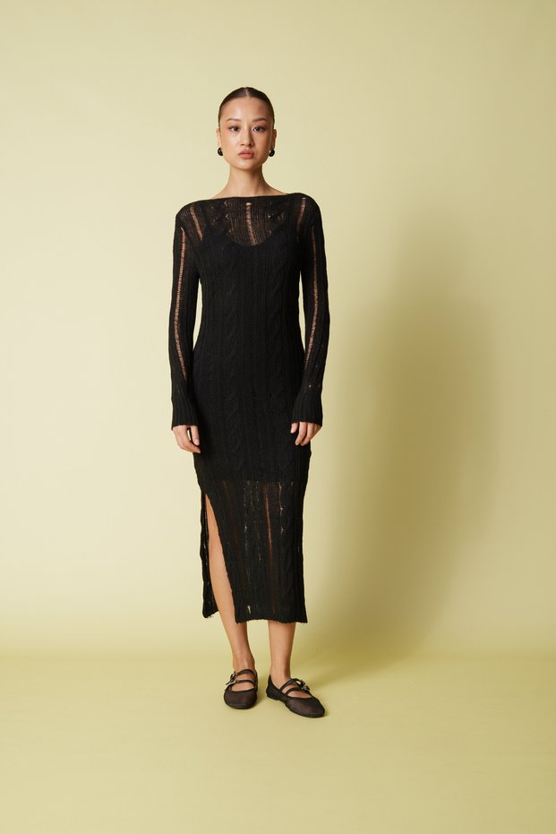 Hair Braided Long Knitwear Dress