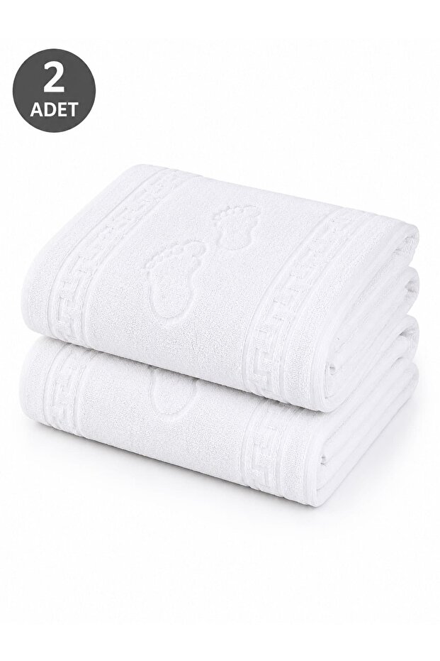 2-Pack Bathroom Foot Towels White 50X70 cm Izli
