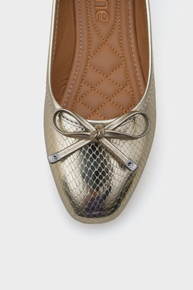 Hana Trend Bow Gold női balerinák - 3