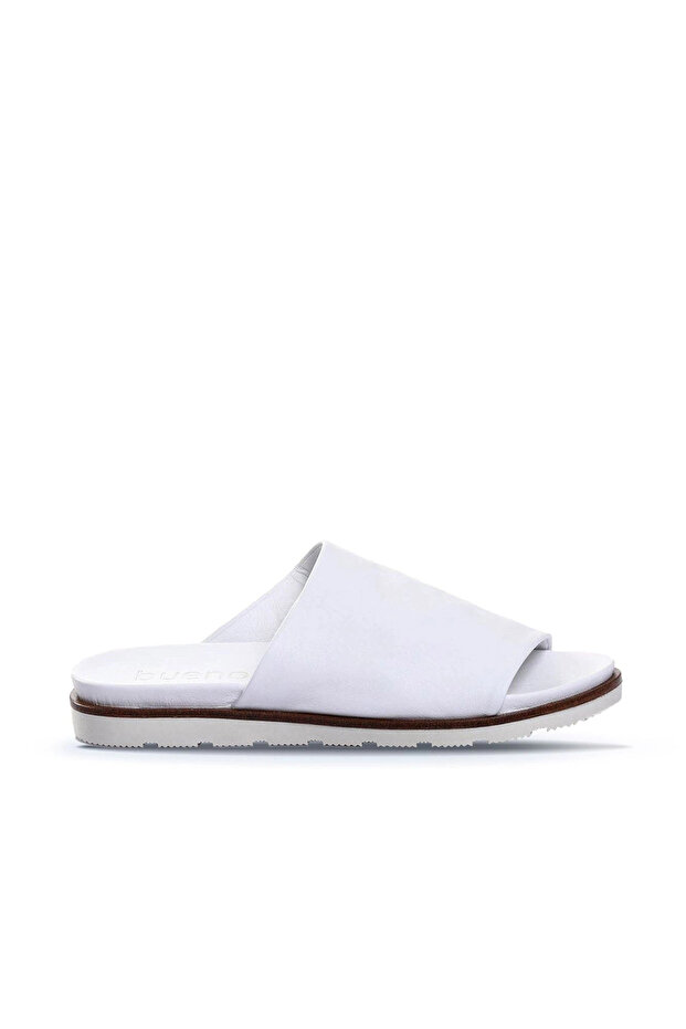 Shoes white leather women's flat slippers 01wl0503