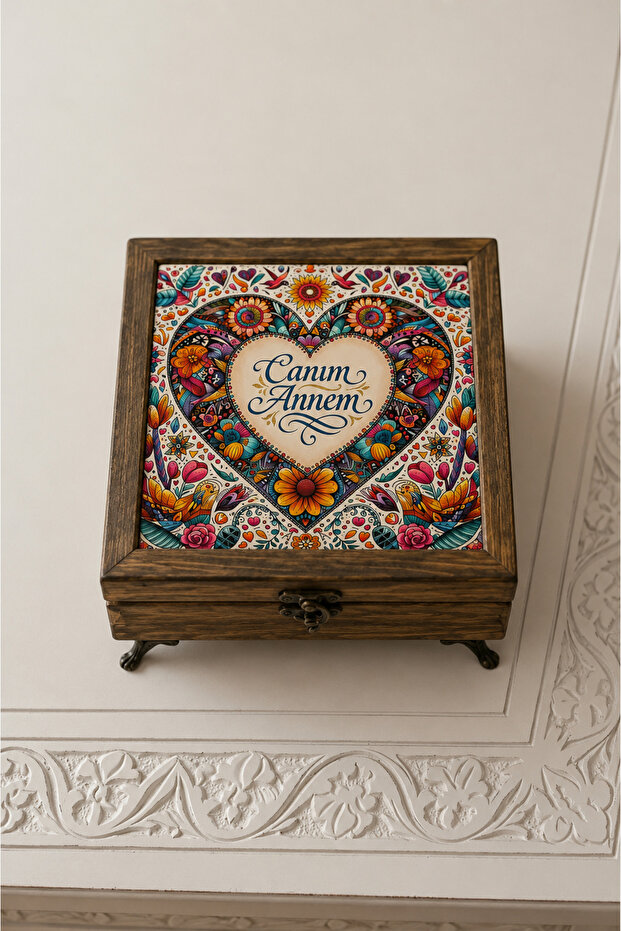 Canim Annem Chinese Decorated Wooden Jewelry Box, with 2 Model Options...