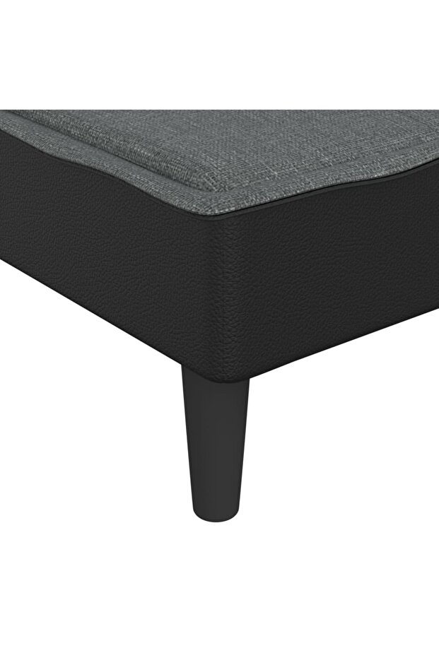 Șezlong, gri închis, material textil - 7