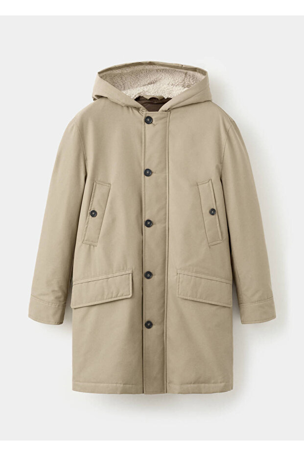 Su itici kapüşonlu kapitone parka - 3
