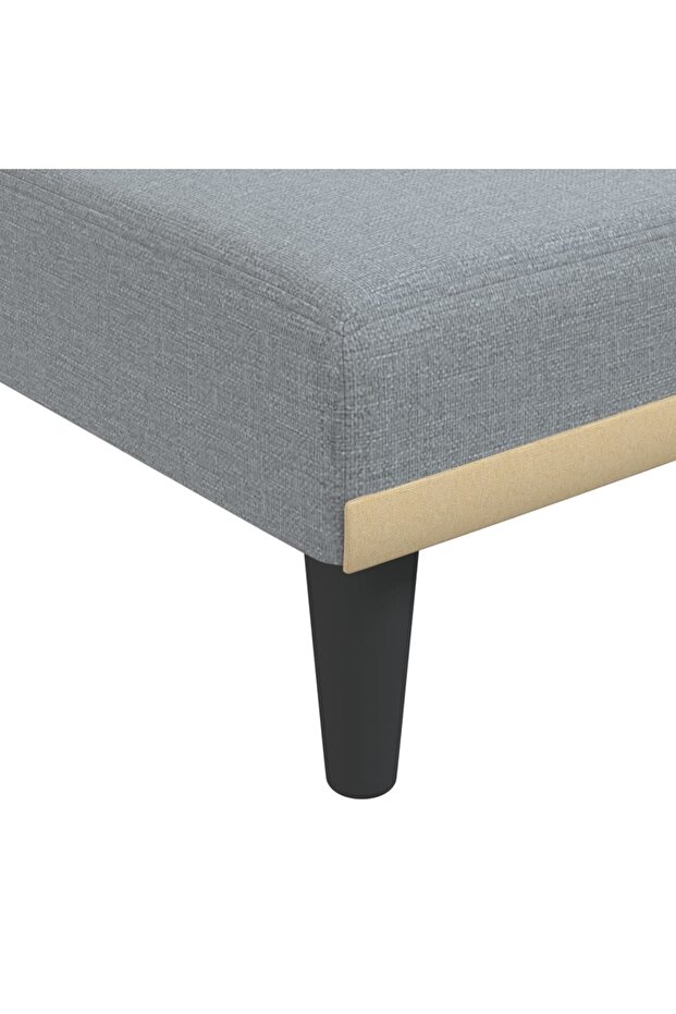 Șezlong, gri deschis, material textil - 7