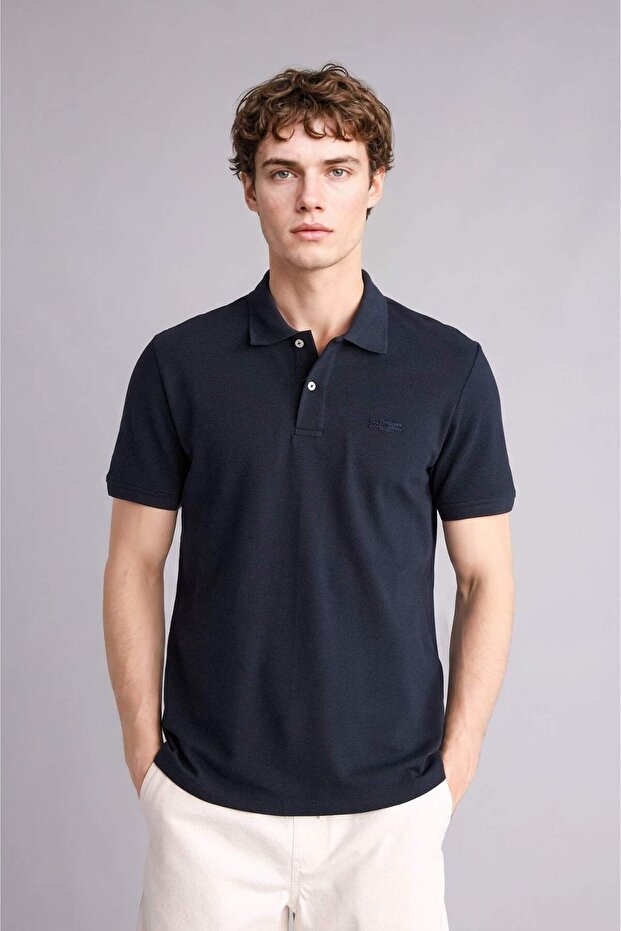 100% Cotton Regular Fit Polo Collar Pique Short Sleeve Polo T-Shirt G6958Ax26Sm