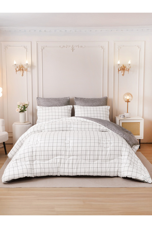 6-Pcs King Comforter Set 260x240 cm | Soft Reversible | Brushed Microfiber | 350 GSM Fill